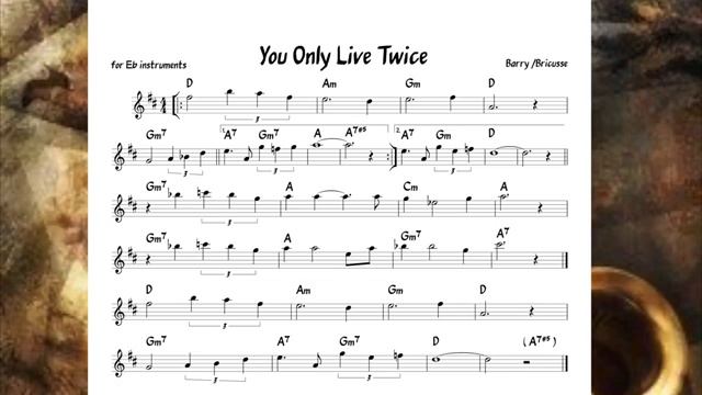 You Only Live Twice Barry Bossa Backing track score for Eb alto instruments_270p_360p смотреть онлайн
