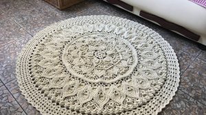 Коврик крючком молочный