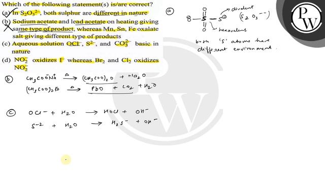Which of the following statement(s) is/are correct?
(a) In \( \math... смотреть онлайн