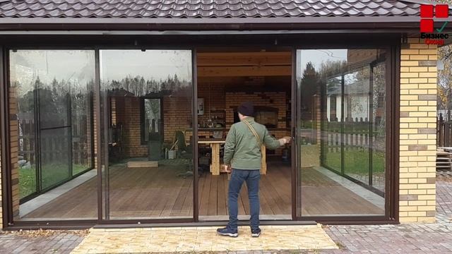 Двух-рядные сдвижные алюминиевые окна от центра. Красиво и удобно! смотреть онлайн