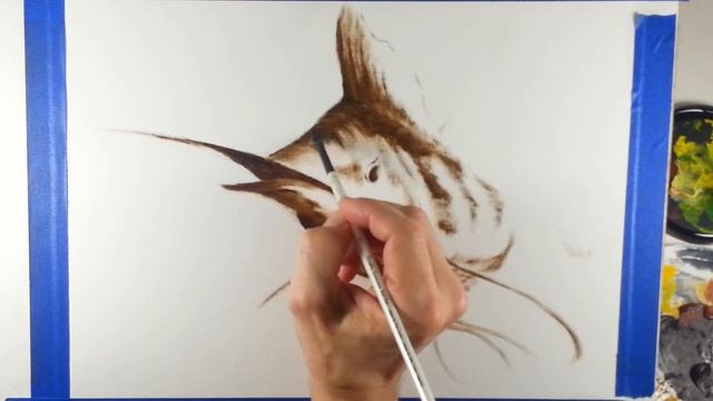Oil painting experiment Timelapse Marlin Fish смотреть онлайн