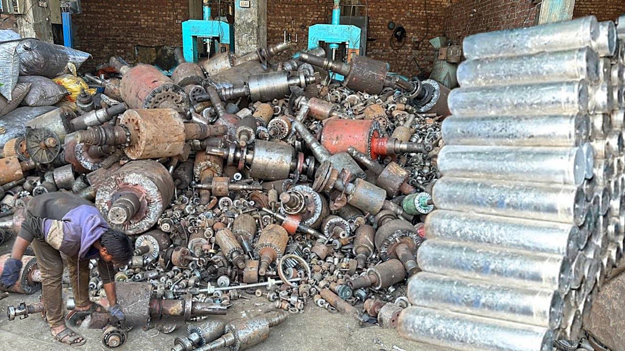 Внутренний Заводской процесс извлечения 99,9% чистого алюминия из старого сердечника ротора электрод смотреть онлайн