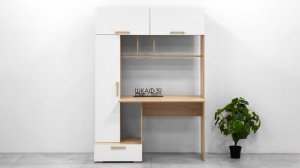 Квартет-11 Стол компьютерный Дуб сонома/Белый