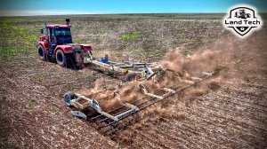 Стерня подсолнуха разлетается в щепки - каток-измельчитель ТРИУМФ-12 и трактор Кировец К-744!