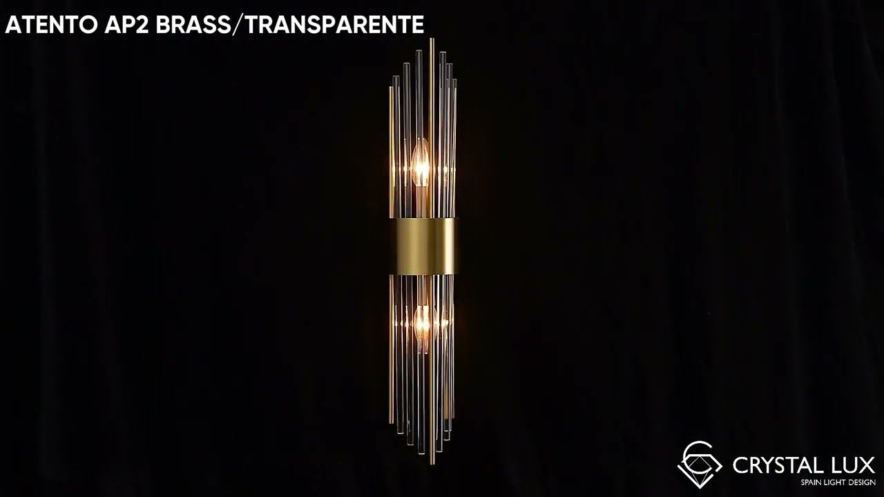 БРА ATENTO AP2 BRASS/TRANSPARENTE | CRYSTAL LUX смотреть онлайн