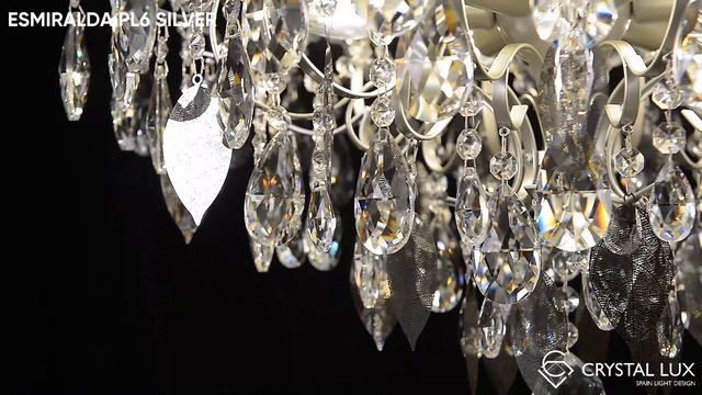 ПОТОЛОЧНЫЙ СВЕТИЛЬНИК | ЛЮСТРА ESMIRALDA PL6 SILVER | CRYSTAL LUX смотреть онлайн