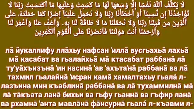 2 ПОСЛЕДНИХ АЯТА ИЗ СУРЫ «АЛЬ - БАКАРА» смотреть онлайн