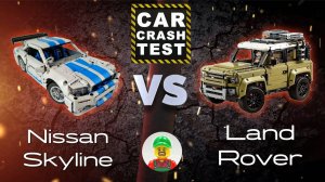 Краш-тест LEGO Technic! Nissan Skyline vs. Land Rover на скорости до 100 км/ч! 💥🚗💨