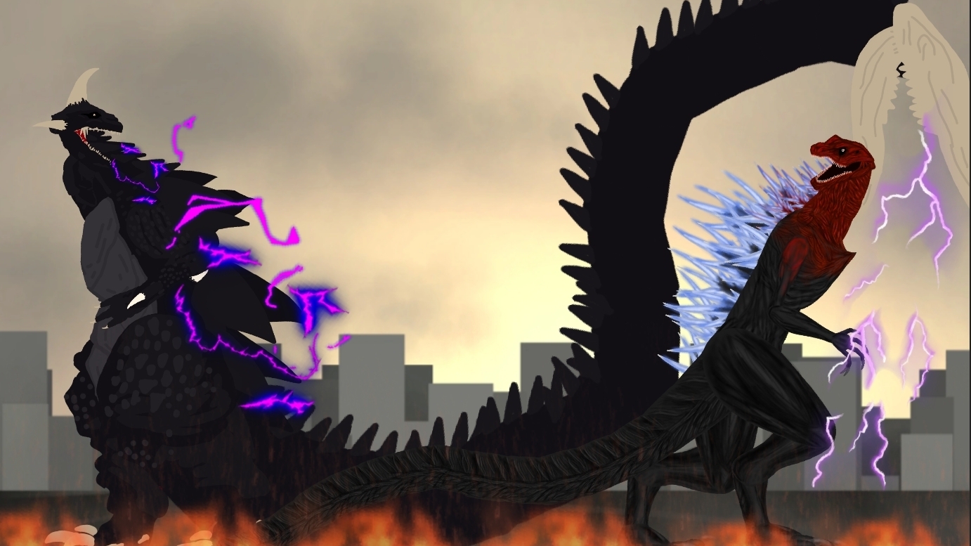 Bloody Godzilla VS Shin Gomez. Battle Titans