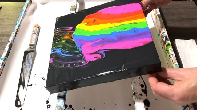 #109 Amazing Neon on black Chakra PVC tube pour Acrylic pouring balloon dip смотреть онлайн