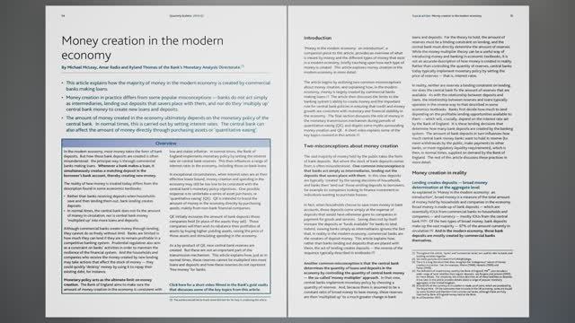 Money Creation In The Modern Economy.