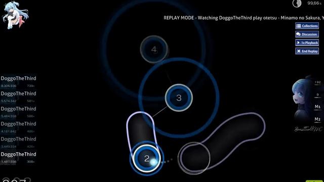 Osu! Otetsu - Minamo no Sakura, Yumi wa Sakayume [DavidEd's Insane] FC смотреть онлайн