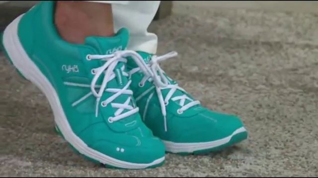 Ryka Canvas Stain & Water Resistant Sneakers - Tempo (Aqua Green) with Leah Williams on QVC 5/9/201 смотреть онлайн