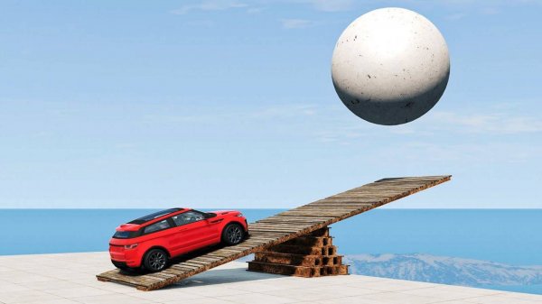 Машина vs Катапульта! - BeamNG.drive игра про машины