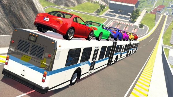 Машины vs Бесконечный Спуск! #4 - BeamNG.drive игра про машины