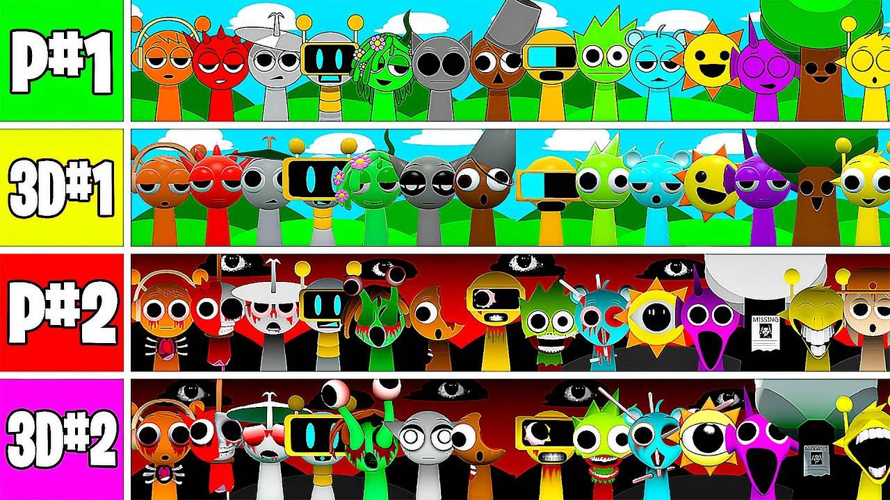 Все 3D Sprunki вместе — все в одном Incredibox 3D Sprunki — Фаза 1 против Фазы 2