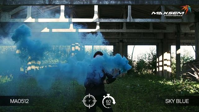 Голубой цветной дым 60 секунд «Smoking Fountain» Maxsem MA0512 Blue sky смотреть онлайн