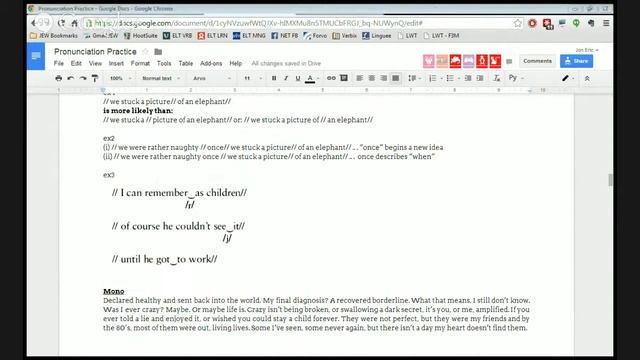 Jon-Eric's class Pronunciation Practice 19 - breaking speech into units смотреть онлайн