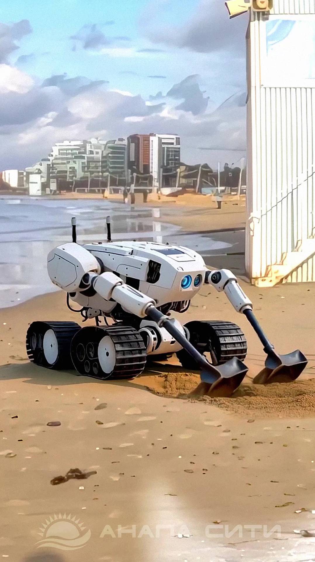 Анапа. Помощники с Алиэкспресс чистят песок смотреть онлайн