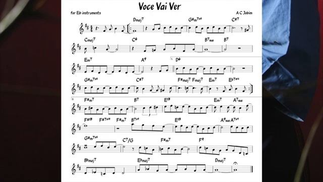 Você Vai Ver (Jobim) Backing track score for Eb alto instruments(360P) смотреть онлайн