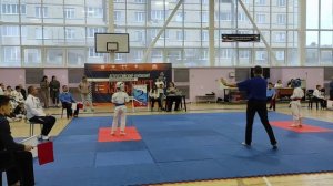 Ласточкин Никита.Киокушинкай каратэ. Выступление на Открытом Первенстве СК ВАРЯГ Г.Кострома.