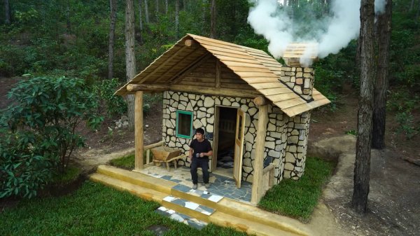 КРАСИВЫЙ ДОМ В ЛЕСУ СВОМИ РУКАМИ. ОДИНОЧНОЕ СТРОИТЕЛЬСТВО