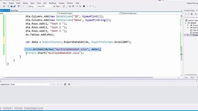 ExportDatasetToExcel смотреть онлайн