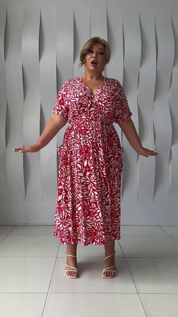 Платье на запАх с нашивными карманами "цветы" смотреть онлайн