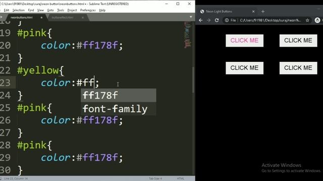 Neon light glowing effect buttons using HTML and CSS. смотреть онлайн