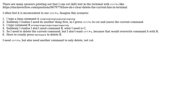 Ubuntu: How can I delete from cursor to start in terminal (delete, not cut)? смотреть онлайн