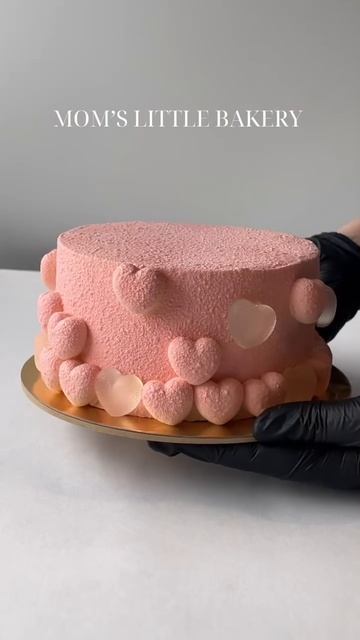 Велюровый торт с сердечками, бенто