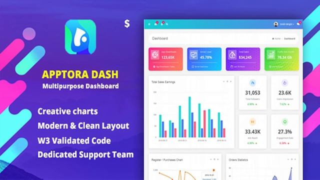 Apptora - Admin Dashboard Template | Themeforest Website Templates and Themes смотреть онлайн