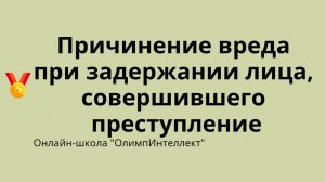 Причинение вреда при задержании лица, совершившего преступление