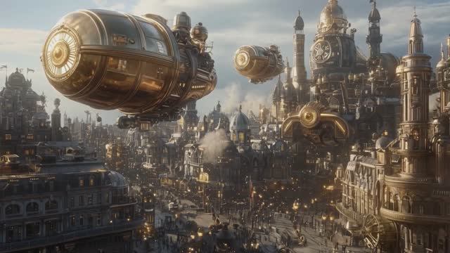Explore the City of the Sun AI-Generated Steampunk Masterpiece MidJourney & Hailuo AI смотреть онлайн
