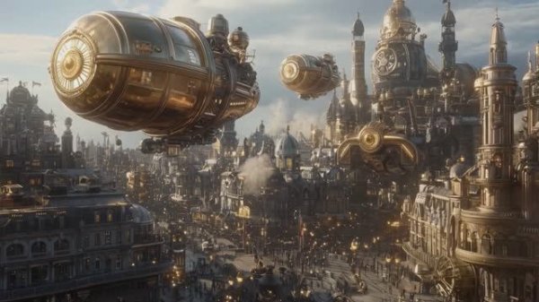 Explore the City of the Sun AI-Generated Steampunk Masterpiece MidJourney & Hailuo AI
