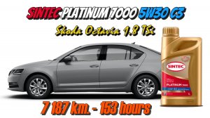 Sintec Platinum 5w30 C3 (отработка из Skoda Octavia 1.8 TSi - 7 187 км., 153 моточаса).