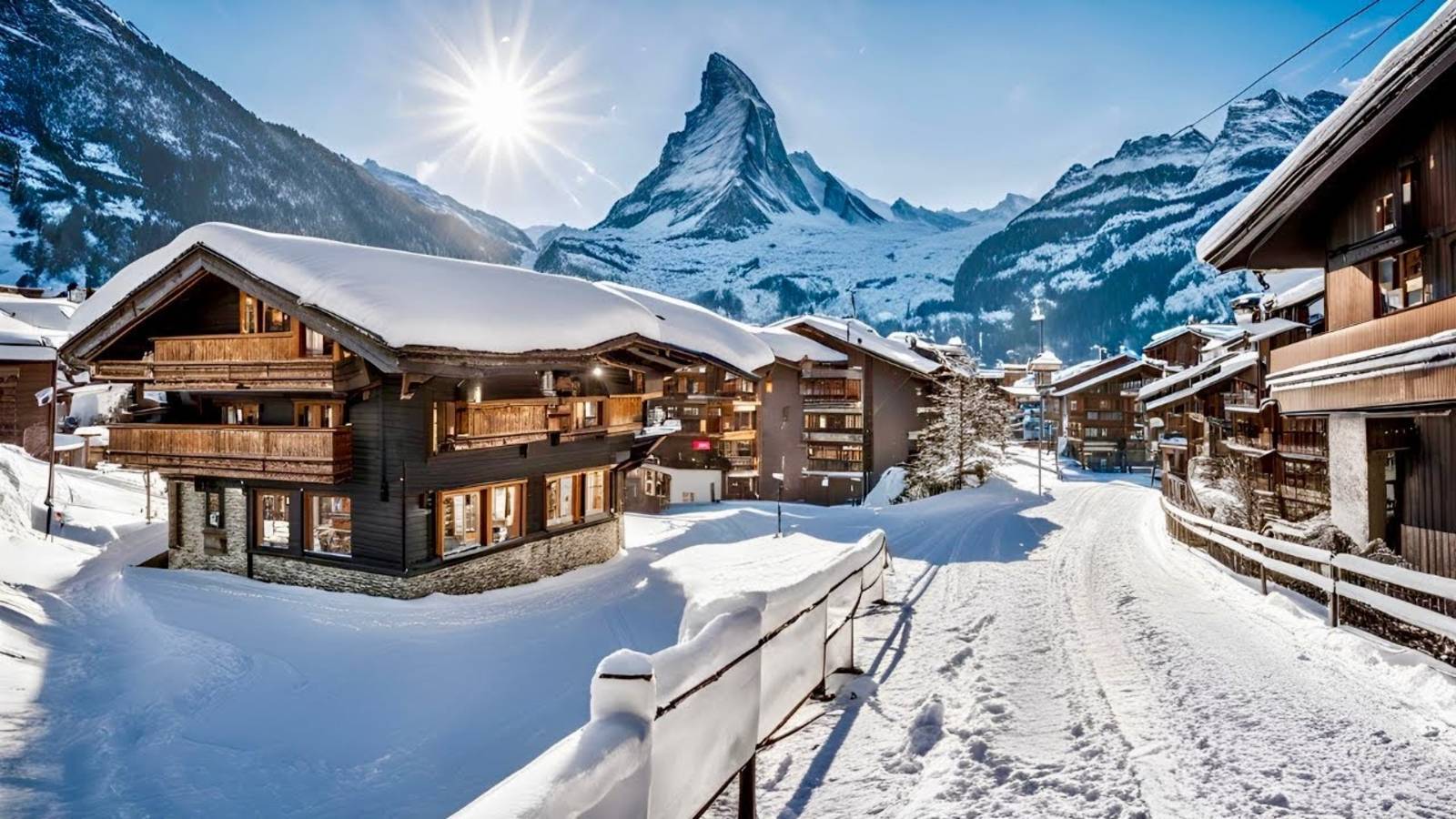 Швейцария, сельская местность в снежный день - прогулка по самым красивым швейцарским деревням смотреть онлайн