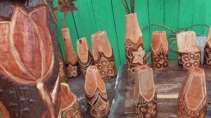 Вазочки из ольхи ( русское цветное дерево )