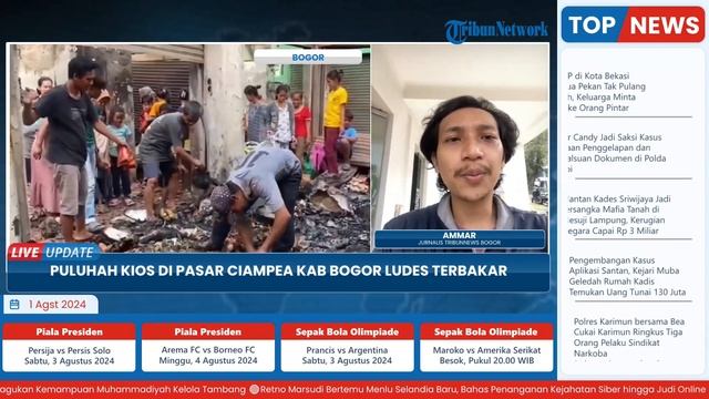 Pasar Ciampea Indah Kebakaran, Pedagang Alami Kerugian Imbas Puluhan Kios Hangus Terbakar смотреть онлайн