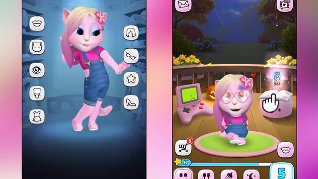 Моя говорящая Анджела Две сестрички Анжела и Мила Мультик про кошечку смотреть онлайн