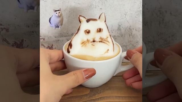 Мем котейка в кофе! Уже! 😍! смотреть онлайн