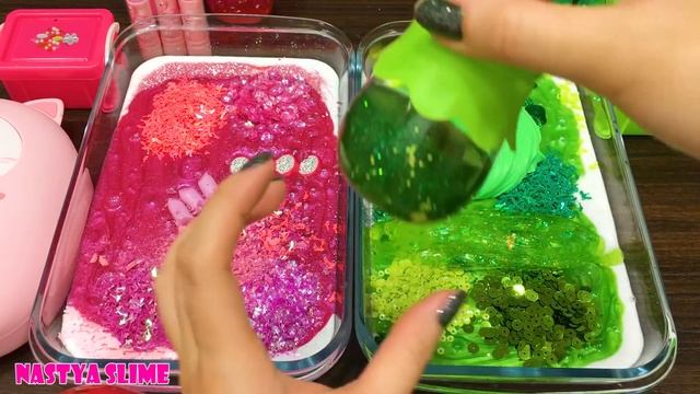 PINK vs GREEN! Mixing Random into GLOSSY Slime ! Satisfying Slime Video #349 смотреть онлайн