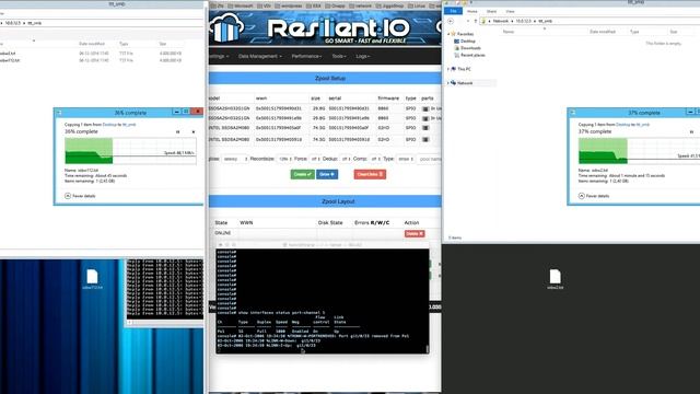 Resilient IO - SMB3 - 2x1Gb Lacp/Portchannel failover uplink test смотреть онлайн