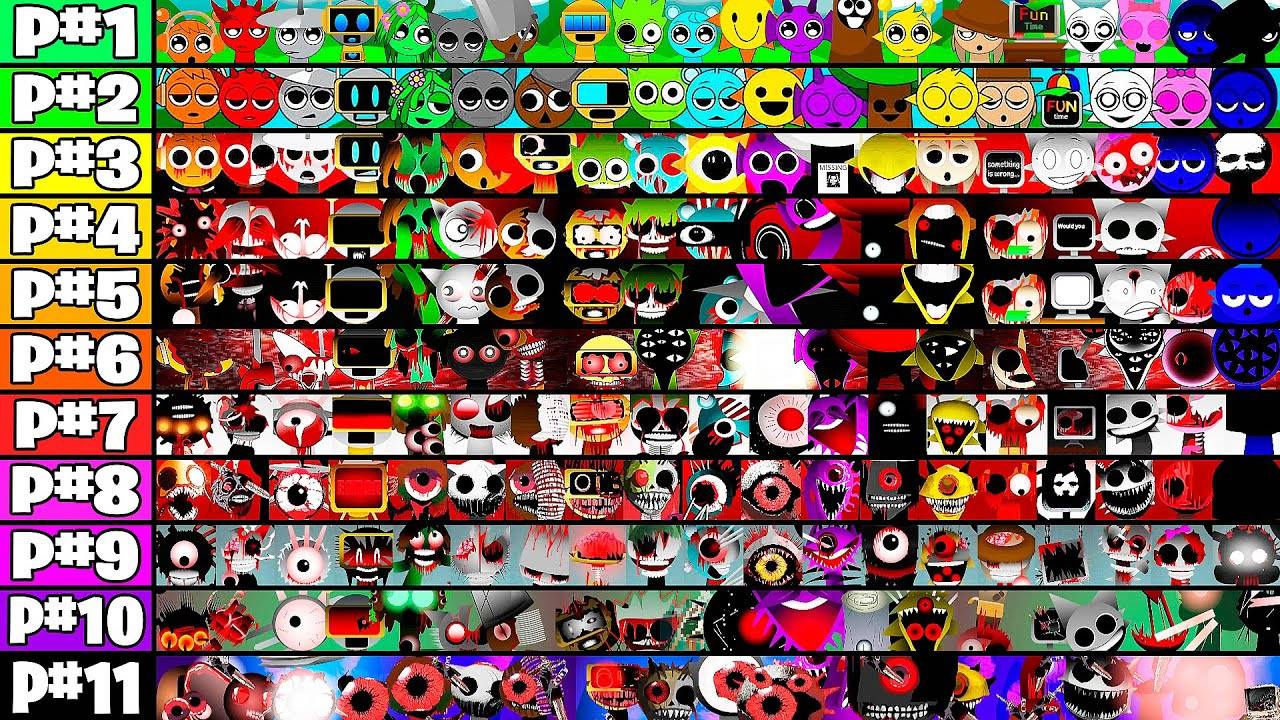 Все новые настоящие фазы 1–11 в Incredibox Sprunki Together — персонажи «все в одном»