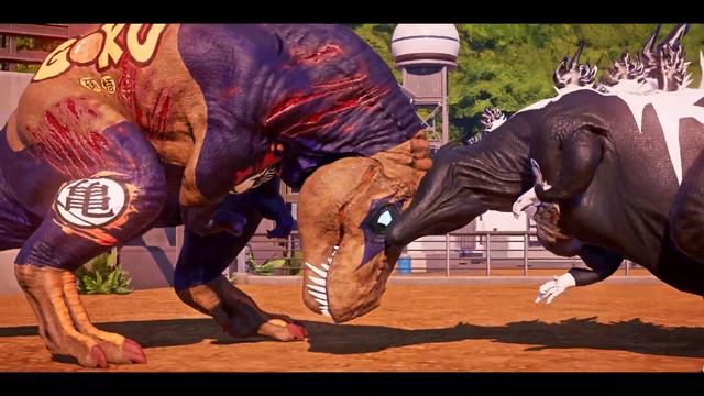 Deadpool T-REX Vs Indominus Rex & Godzilla, Spinosaurus - Jurassic World Evolution Dinosaurs Fights смотреть онлайн