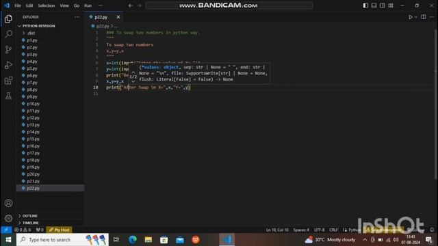 To swap two numbers in python | PART - 22 смотреть онлайн