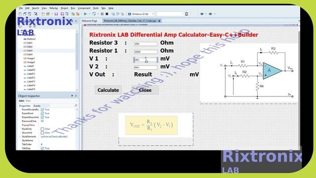 Design Differential Op Amp Calculator CPlus Builder Ep7 смотреть онлайн