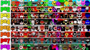 Все фазы 1-8 в одном - все персонажи вместе в Incredibox Sprunki