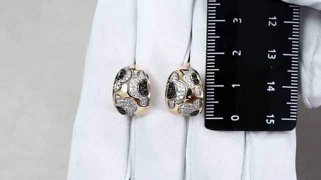 Золотые серьги Красносельский ювелир с фианитом РС2233 смотреть онлайн