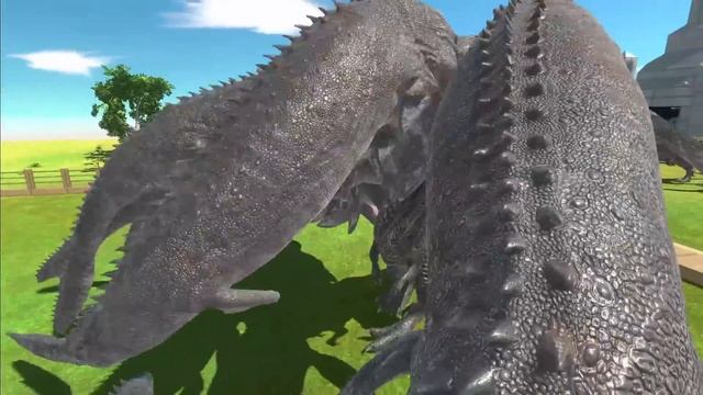Megalodon Rex VS Indominus Rex Who is the boss? Animal Revolt Battle Simulator смотреть онлайн